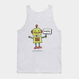 Cute Happy Robot Tank Top